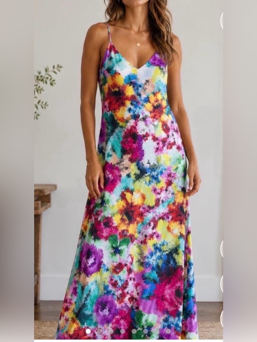 Nicole Miller Water Color Racer Back Maxi NWT Size XS